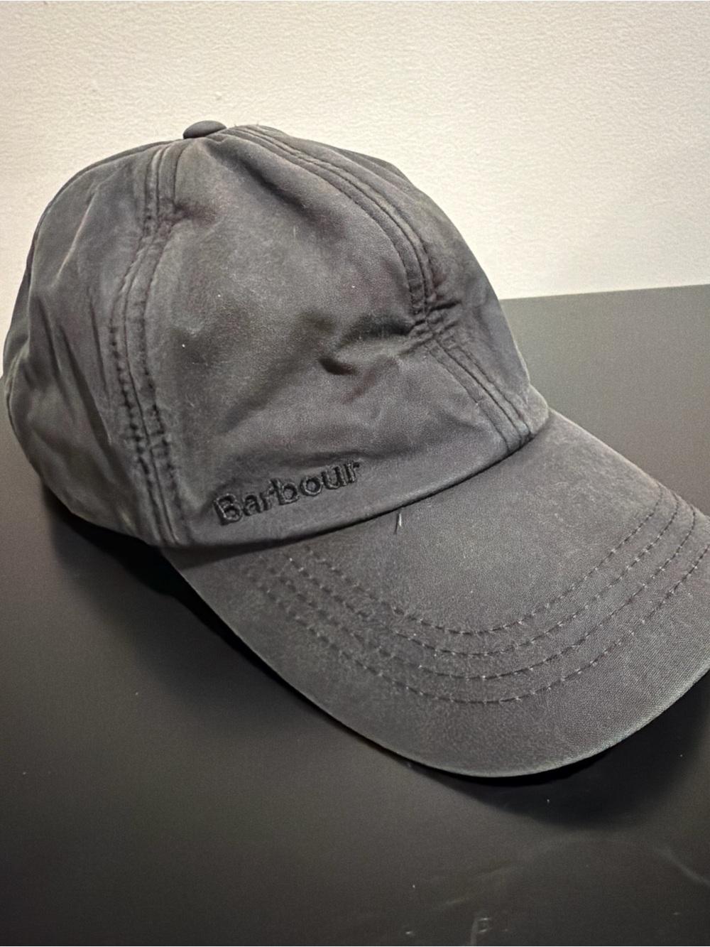 Barbour Black Washed Cotton Baseball Cap